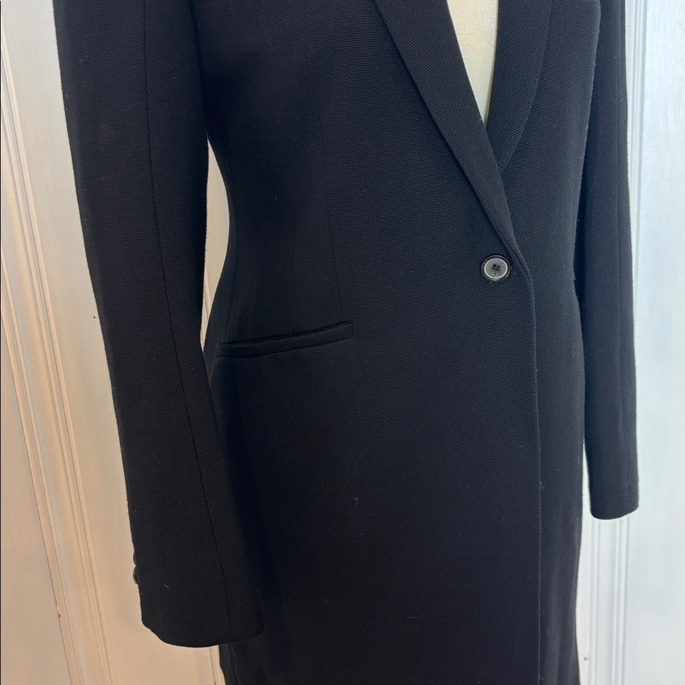ZARA Woman Black Wool-Blend Structured Blazer Coat – Size M - Picture 5 of 8